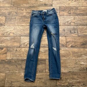 KanCan Blue Skinny Distressed Jeans